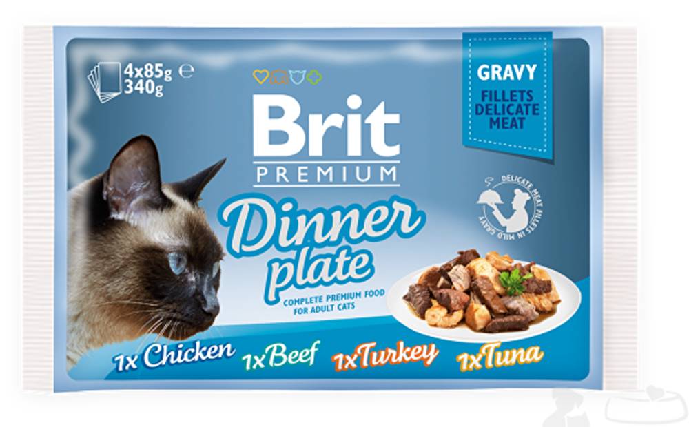 Brit Brit Premium Cat D Fillets in Gravy Dinner Plate 340g