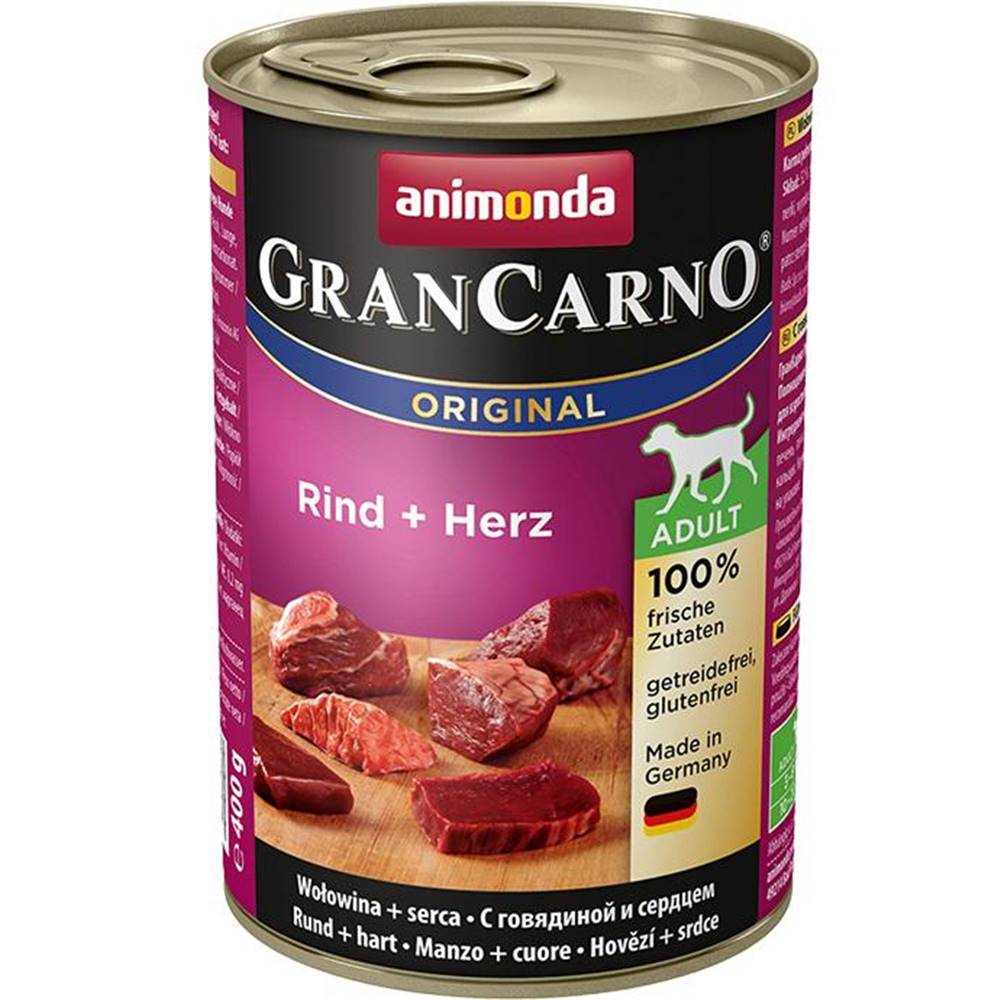 Animonda Animonda dog konzerva Gran Carno Hovädzie + Srdce - 400g
