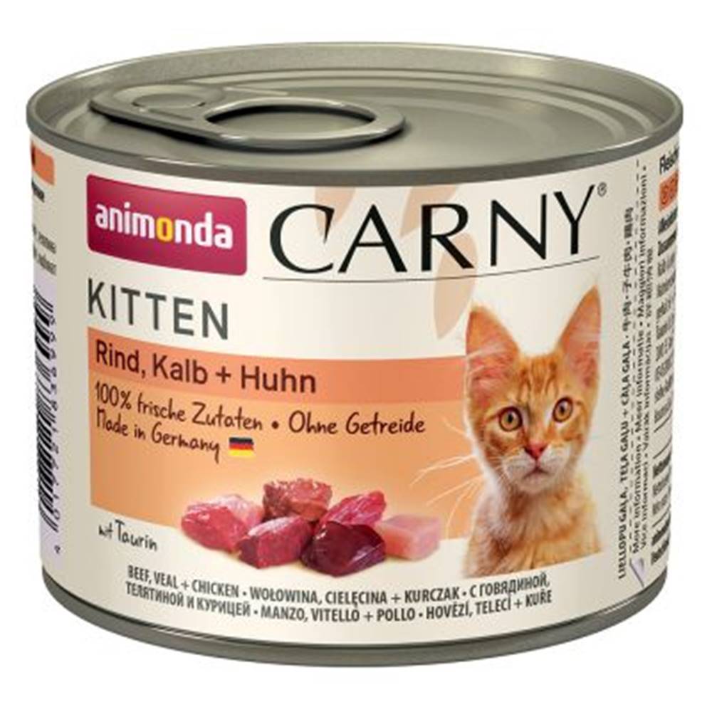 Animonda Animonda cat konzerva Carny Kitten hovädzie / teľacie / kura - 200g