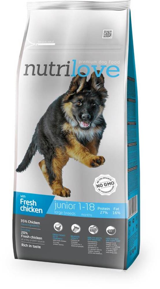 Nutrilove NUTRILOVE pes JUNIOR large - 3kg
