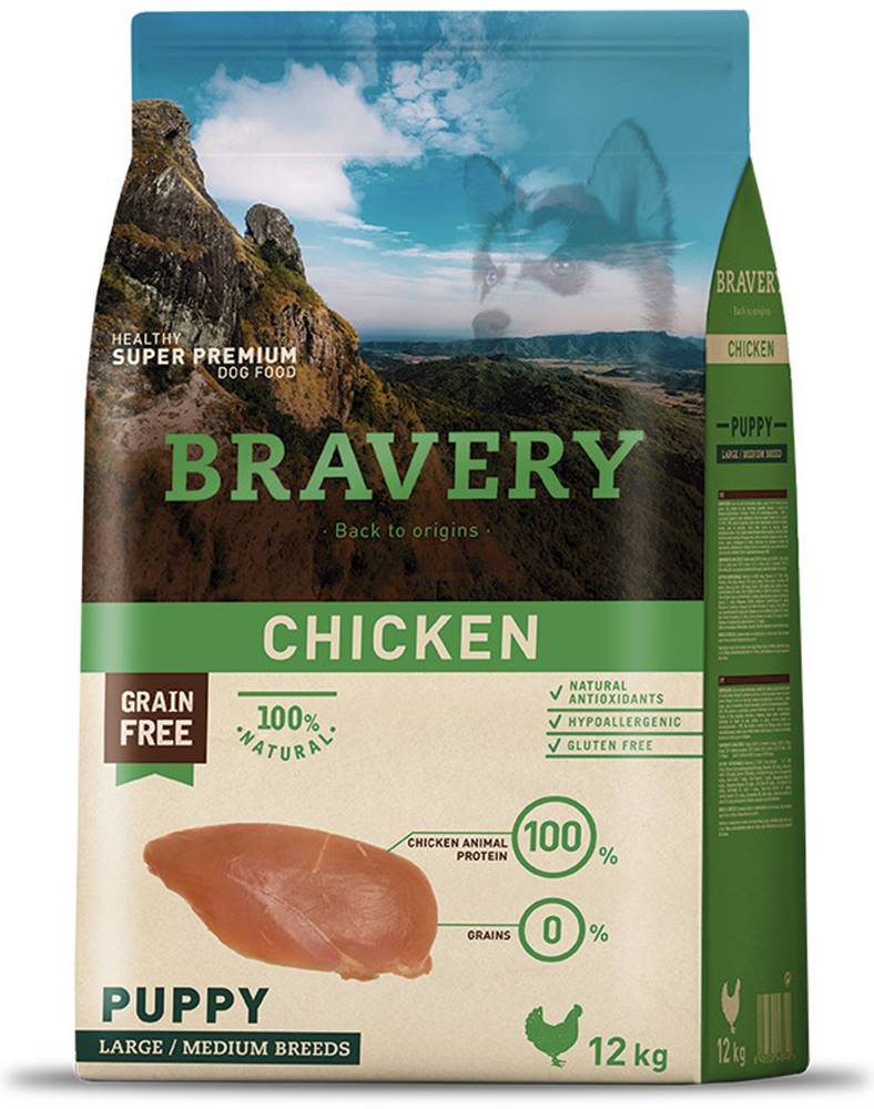 Bravery BRAVERY dog PUPPY large/medium CHICKEN - 400g
