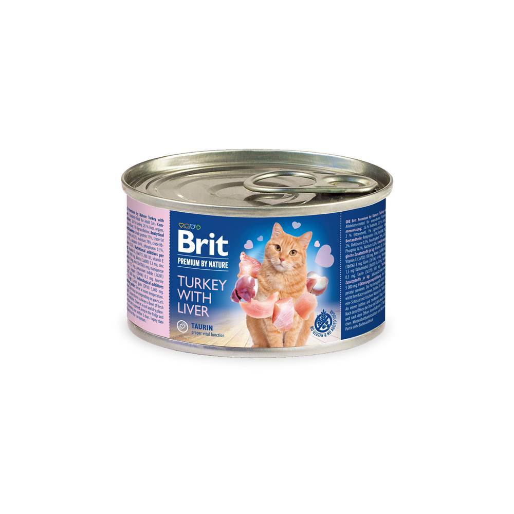 Brit BRIT cat  premium  konz. TURKEY/liver - 200g