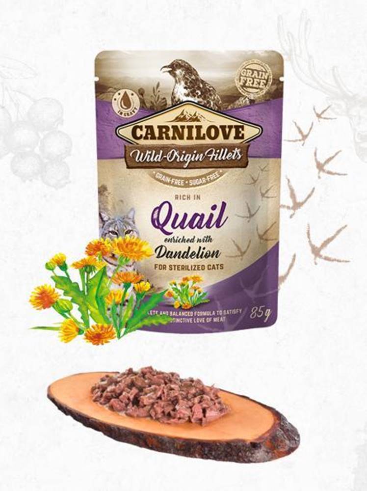Carnilove CARNILOVE cat  kapsa STERILISED  QUAIL/dandelion - 85g