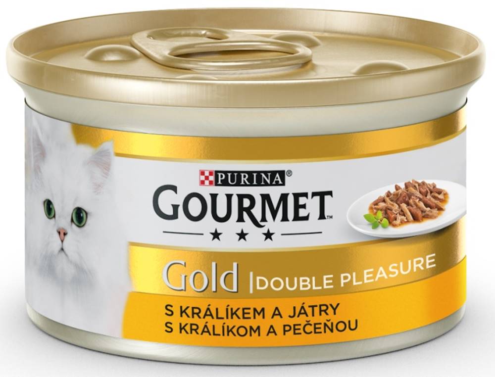 Gourme gold PURINA GG double pleasure  KRÁLIK/PEČEŇ konzerva - 85g