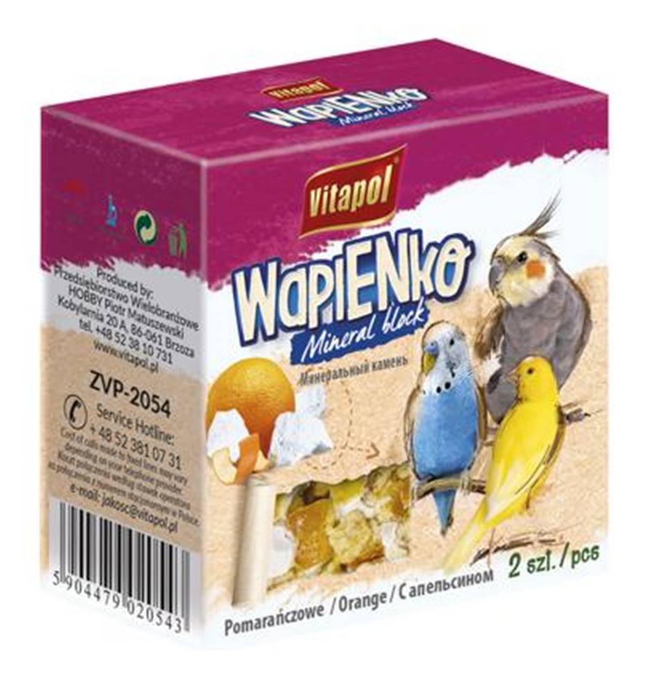 Vitapol VITAPOL min.kameň vtáci POMARANČ - 2ks