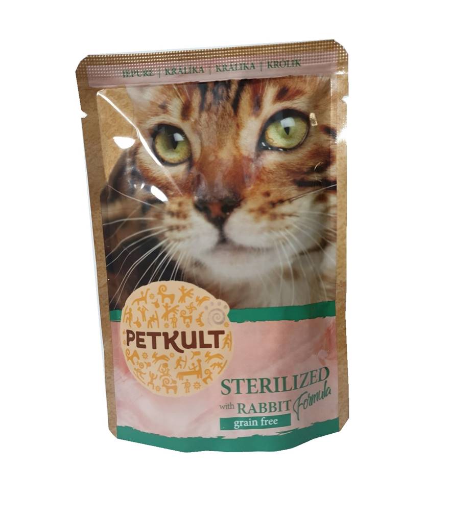 (bez zařazení) PETKULT cat kapsa STERILISED králik  - 100g