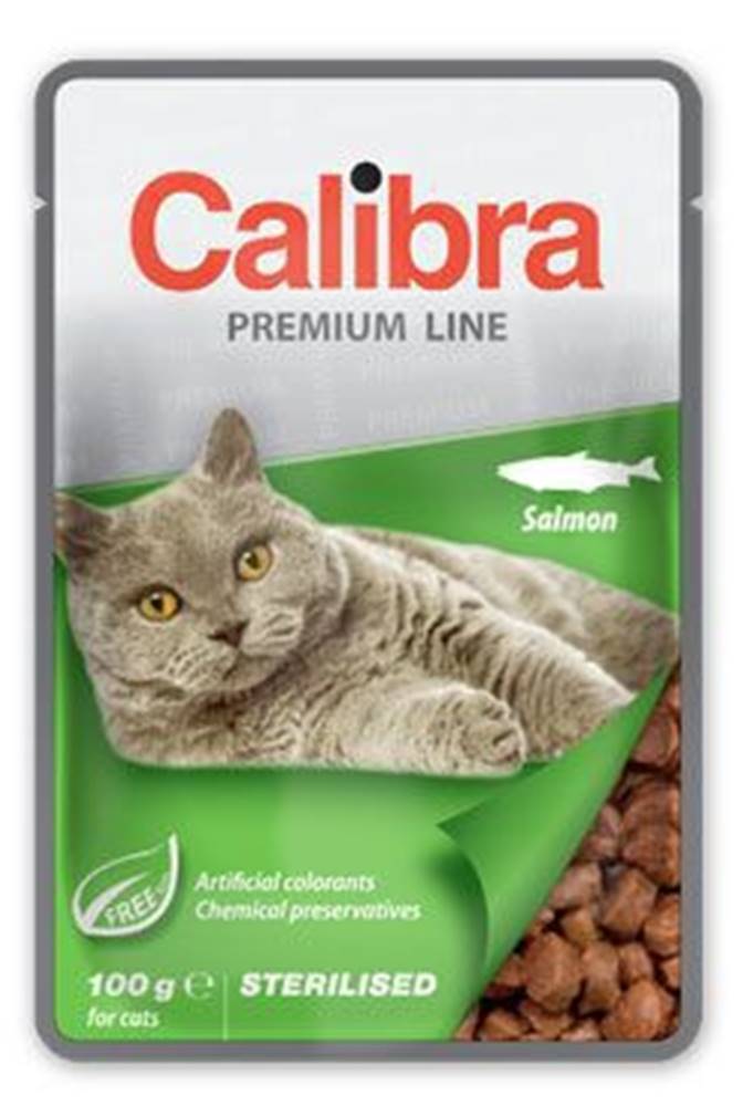 Calibra Kapsička pre mačky Calibra Premium Sterilizovaný losos 100g