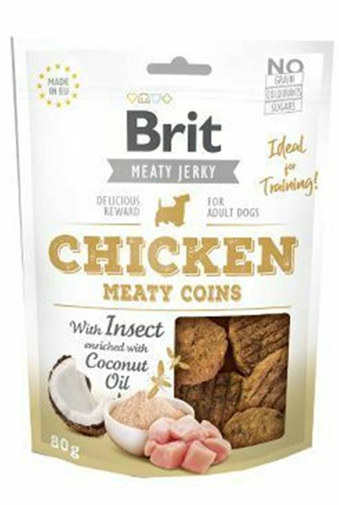 Brit Brit Jerky Chicken with Insect Meaty Coins 80g