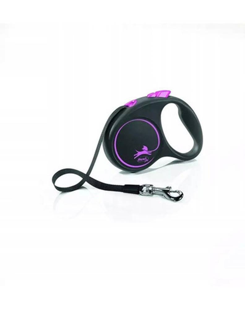 fera FLEXI Vodítko Black Design L pásik 5 m ružové