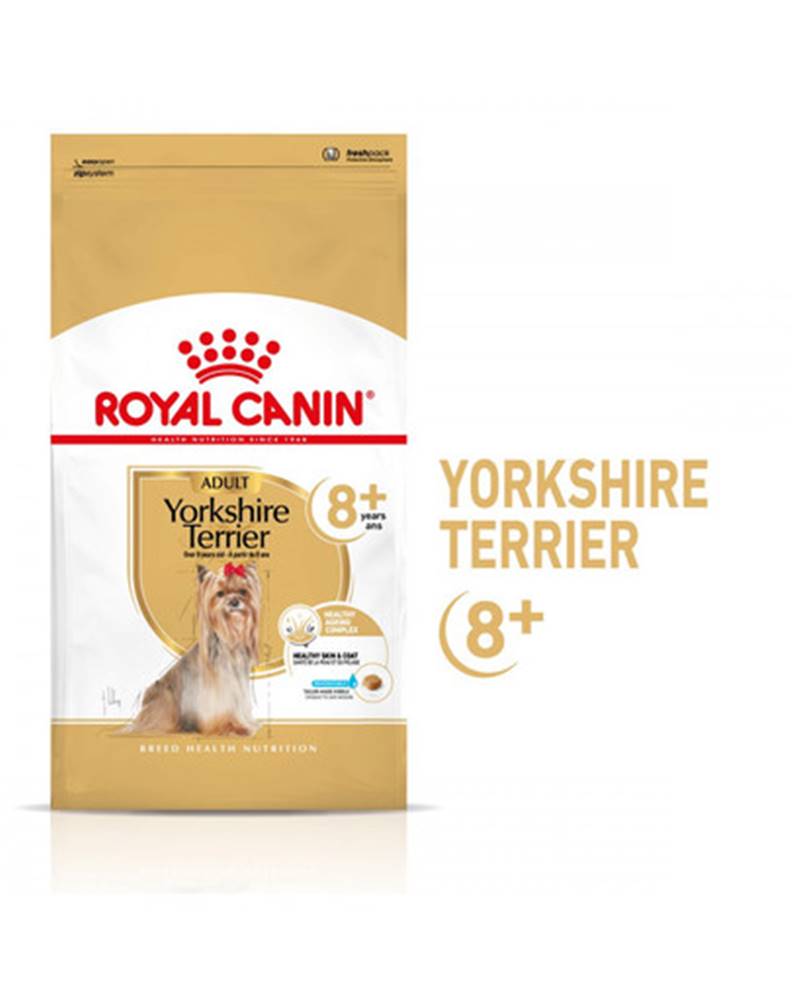 fera ROYAL CANIN Yorkshire Terrier Adult 8+ 1,5 kg granule pre staršieho jorkšírskeho teriéra