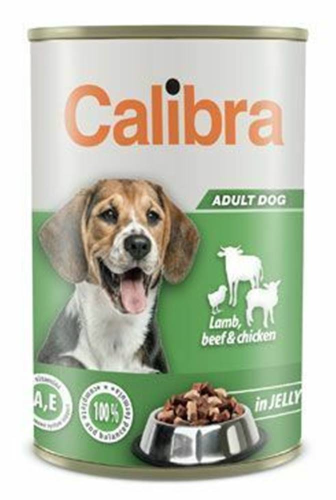 Calibra Calibra Dog konz.jehněčí + hovädzie + kura v želé 1240g NEW