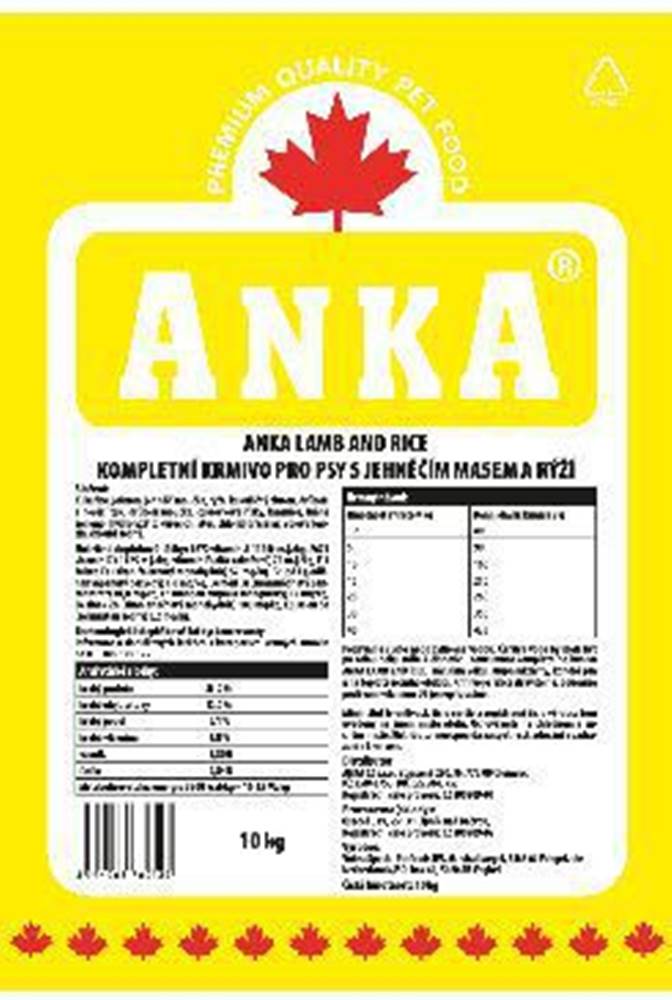 Anka Anka Lamb& Rice 10kg