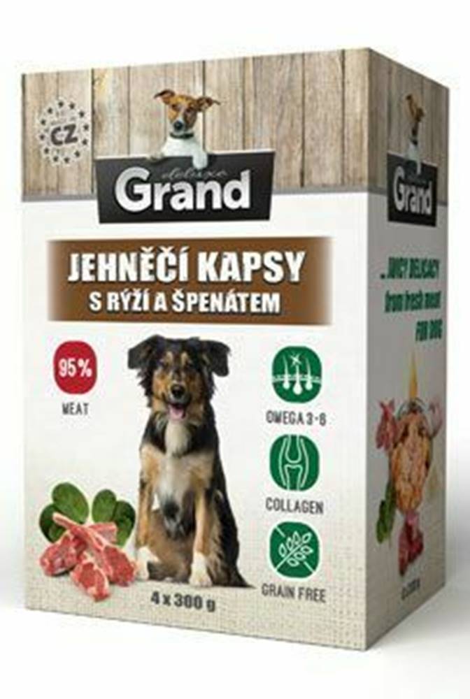Grand Kapsuly GRAND. deluxe dog jahňacie s ryžou a špenátom 4x300g