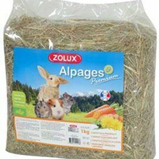 Seno Alpine Premium Mrkva / Púpava 1kg Zolux