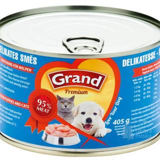 GRAND cons. šteňa, mačka Delikatesy mäsová zmes 405g