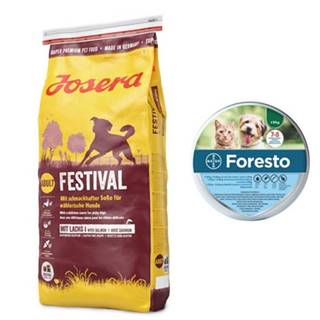 JOSERA Dog Festival Granule pre vyberavých psov 15 kg + BAYER FORESTO Obojok pre mačky a psy proti kliešťom a blchám do 8 kg