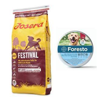 JOSERA Dog Festival Granule pre vyberavých psov 15 kg + BAYER FORESTO Obojok pre mačky a psy proti kliešťom a blchám nad 8 kg