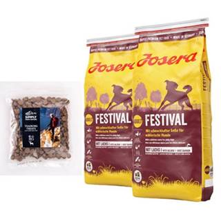 JOSERA Dog Festival Krmivo pre náročných psov 30 kg (2 x 15 kg) + SIMPLY FROM NATURE Tréningové maškrty s jelením mäsom a hruškou 300 g