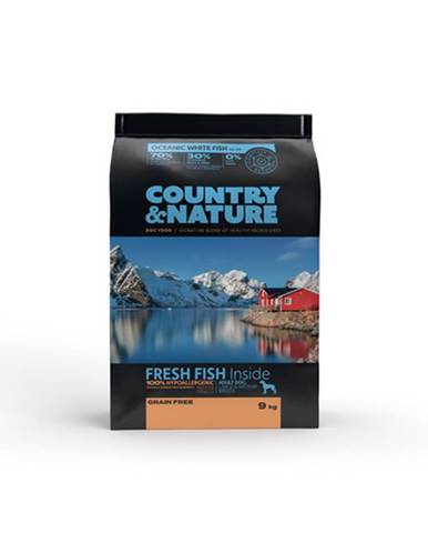 COUNTRY&NATURE Granule pre psov s bielymi morskými rybami 9 kg