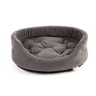INTERZOO Pelech pre psy s vankúšom oválny 47x38x15 cm šedý