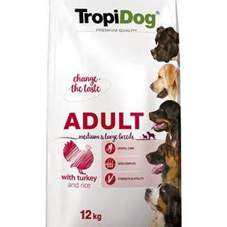 TROPIDOG Premium Adult M&L Granule pre psov stredných a veľkých plemien Morčacie mäso a ryža 12 kg