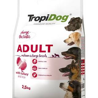 TROPIDOG Premium Adult M&L Granule pre psov stredných a veľkých plemien Morčacie mäso a ryža 2,5 kg