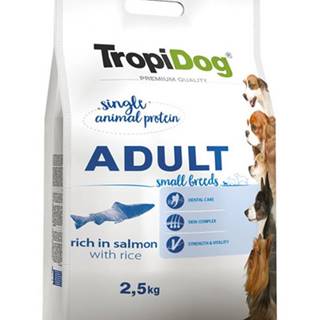 TROPIDOG Premium Adult S Granule pre psov malých plemien Losos a ryža 2,5 kg