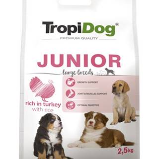 TROPIDOG Premium Junior L Granule pre šteňatá veľkých plemien Morčacie mäso a ryža 2,5 kg