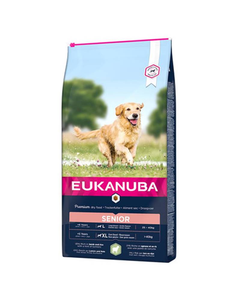 fera EUKANUBA Dog Dry Base Senior Large Breeds Granule pre staršie psy Jahňacina & Ryža 2,5 kg
