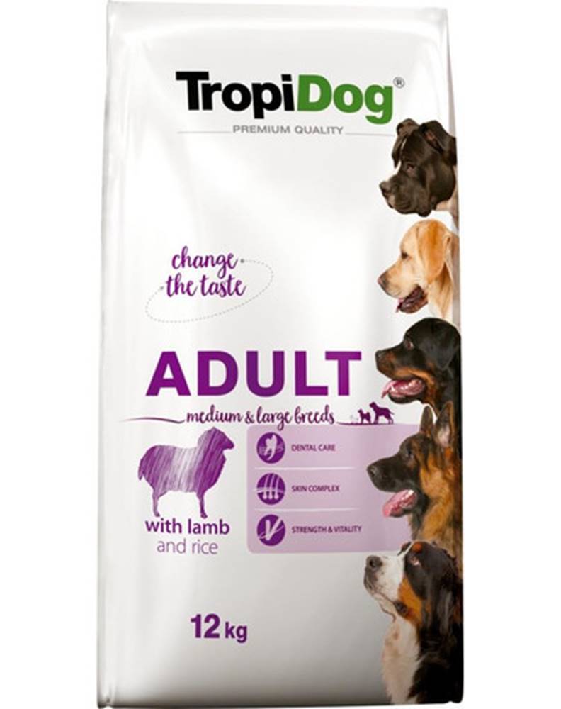 fera TROPIDOG Premium Adult M&L Granule pre psov stredných a veľkých plemien Jahňacie mäso a ryža 12 kg