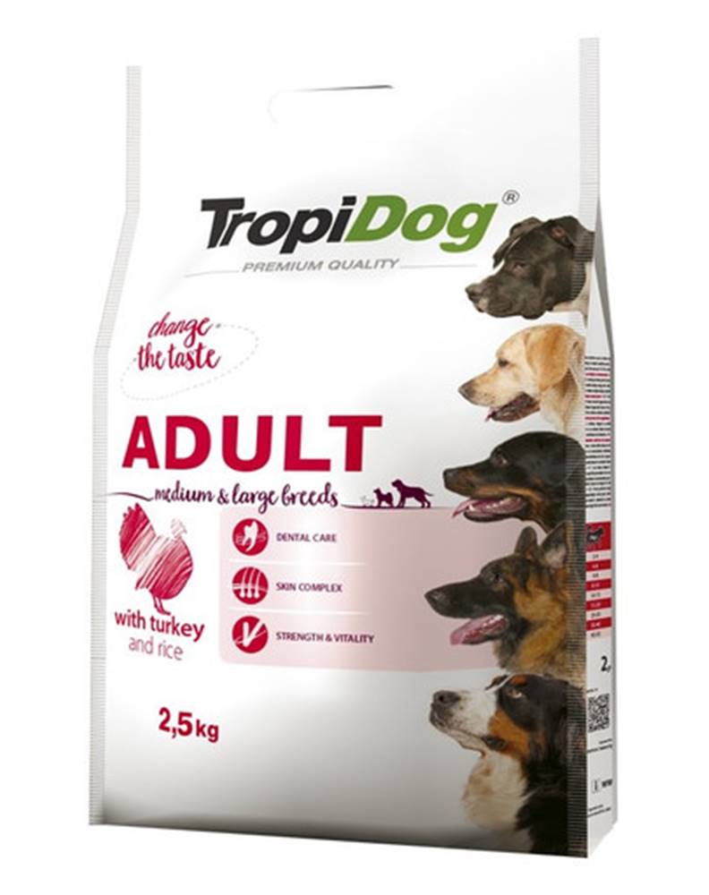 fera TROPIDOG Premium Adult M&L Granule pre psov stredných a veľkých plemien Morčacie mäso a ryža 2,5 kg