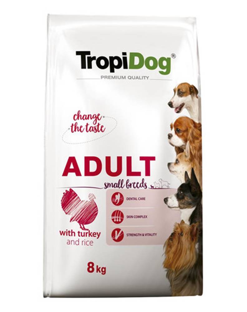 fera TROPIDOG Premium Adult S Granule pre psov malých plemien Morčacie mäso a ryža 8 kg