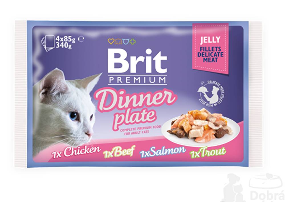 Brit Brit Premium Cat D Filety v želé Jedálenský tanier 340g