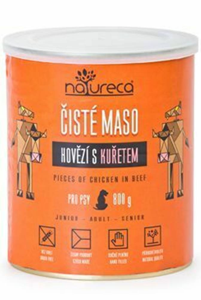 NATURECA NATURECA cons. hovädzie s kuracím mäsom pre psov 800g