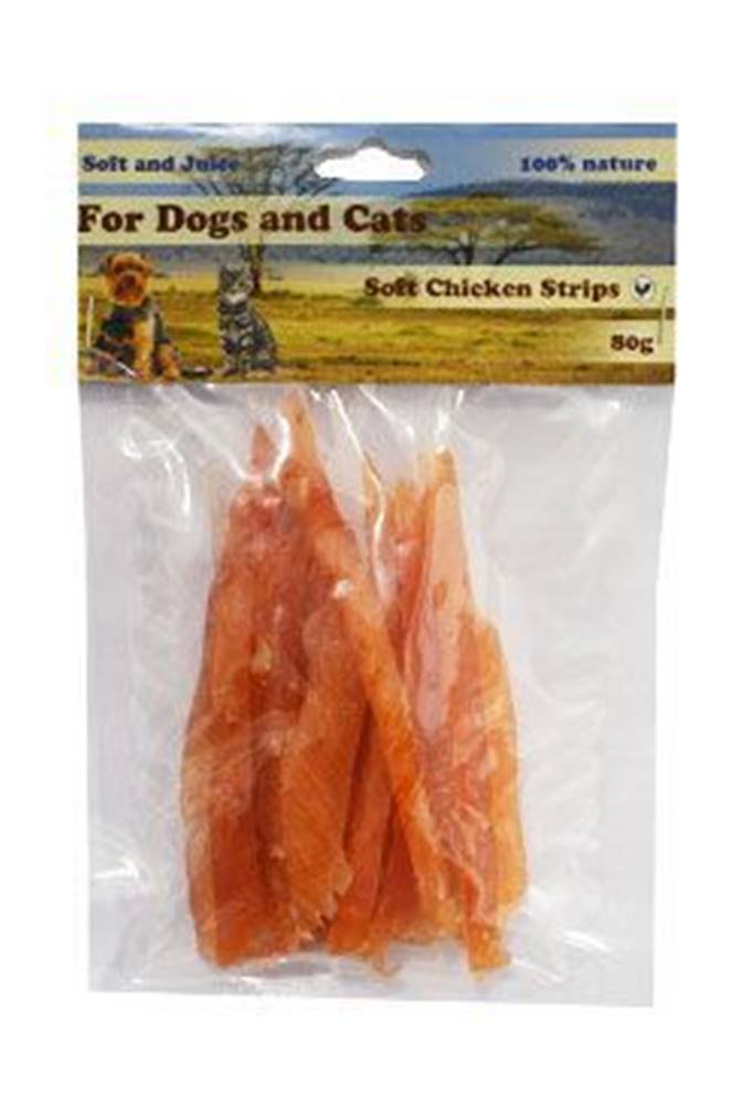 For Dogs and Cats Delikatesa Kuracie prúžky mäkké 80g