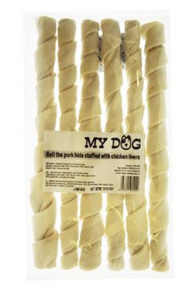 For Dogs and Cats Delikatesa Rolka z bravčovej kože s kuracou pečeňou 25cm 6ks