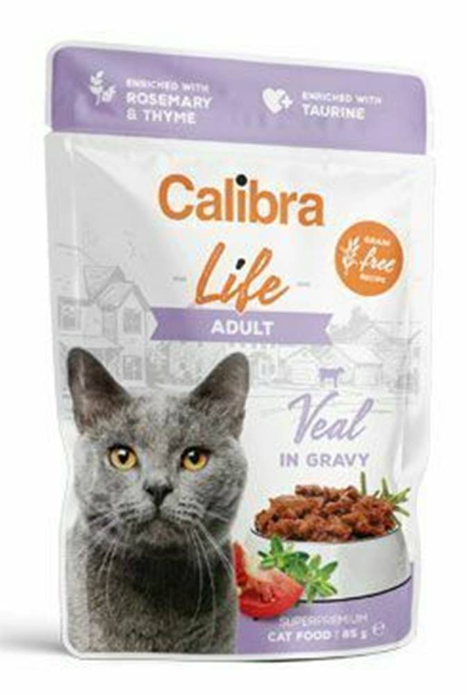 Calibra Calibra Cat Life pocket Adult Teľacie mäso v omáčke 85g