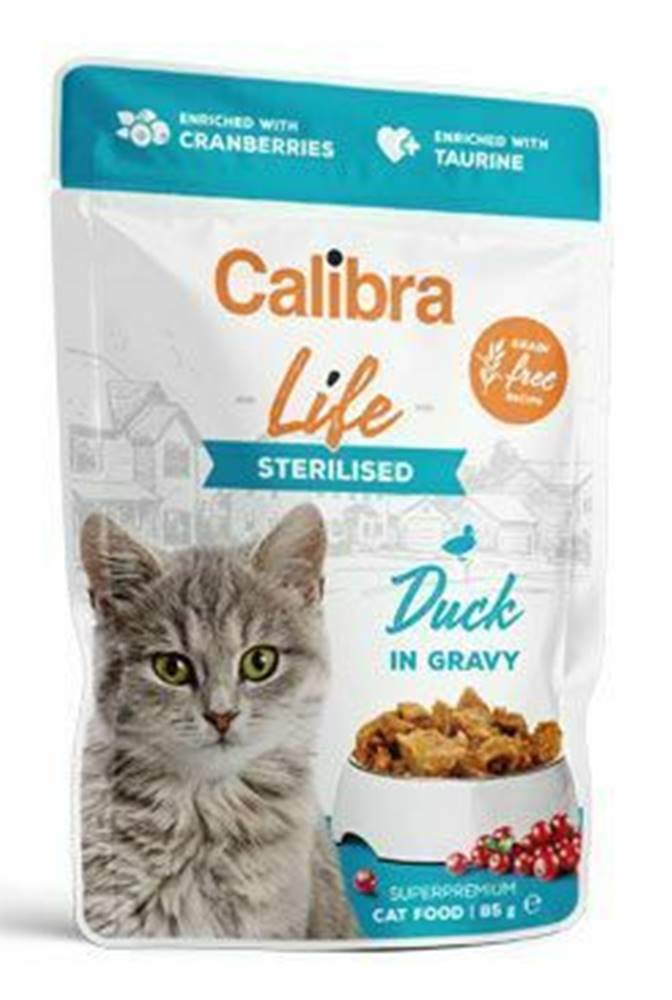 Calibra Calibra Cat Life pocket Sterilizovaná kačica v omáčke 85g