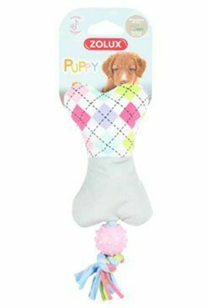 Zolux Hračka pre psa PUPPY Tiny Bone plyšová sivá Zolux