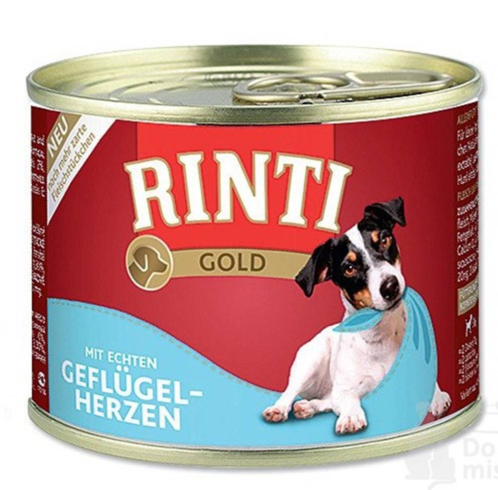 Rinti Rinti Dog Gold hydinové srdiečka v konzerve 185g