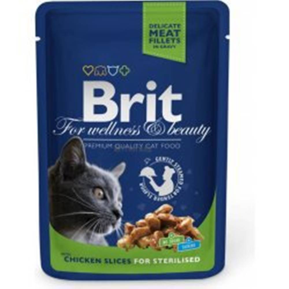 Brit Brit Premium Cat kapsička Kuracie plátky pre sterilné mačky 100g