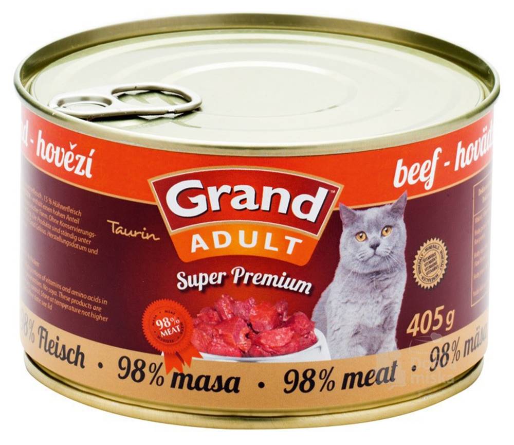 Grand GRAND konz. Superpremium mačka hovädzie 405g
