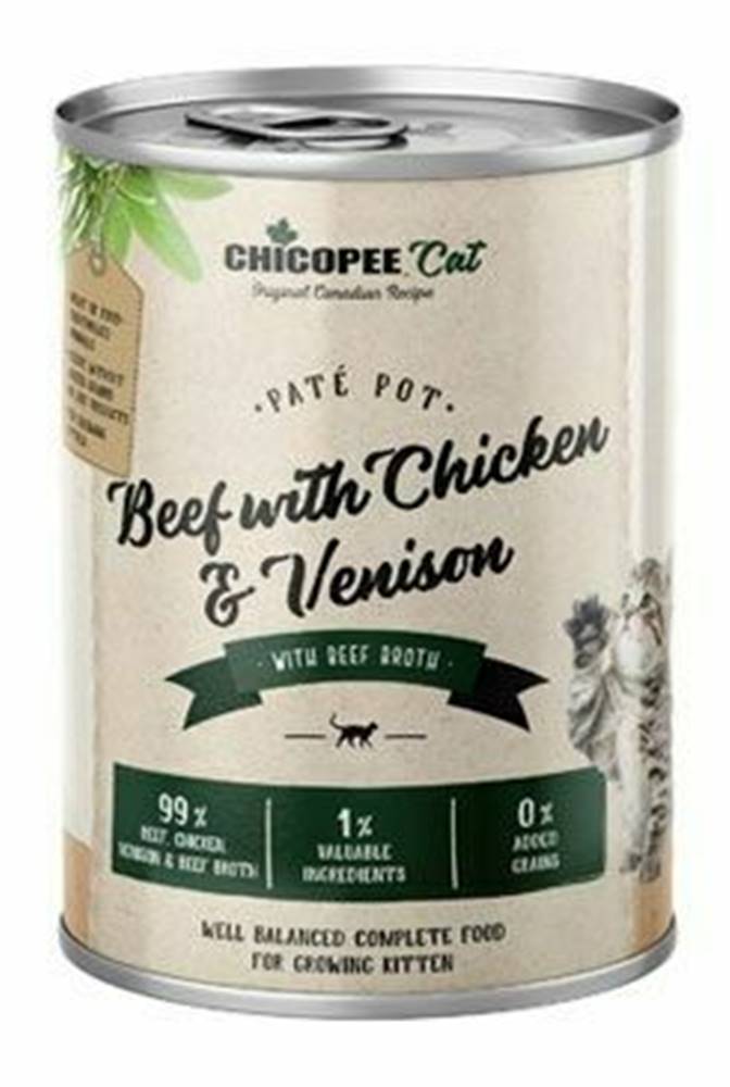 CHICOPEE Chicopee Cat Cons. Kitten Paté Pot Beef+Chicken 400g