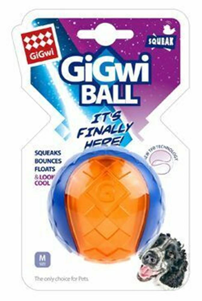 GiGwi Hračka pre psov GiGwi Ball ball M transparentná modrá/oranžová