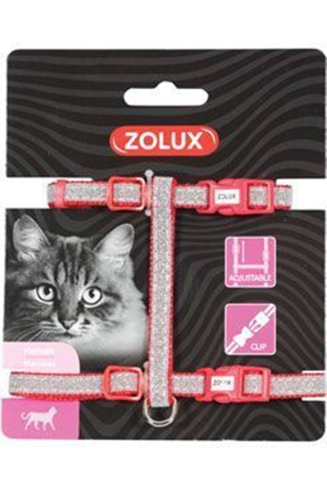 Zolux Postroj pre mačky SHINY nylon červený Zolux