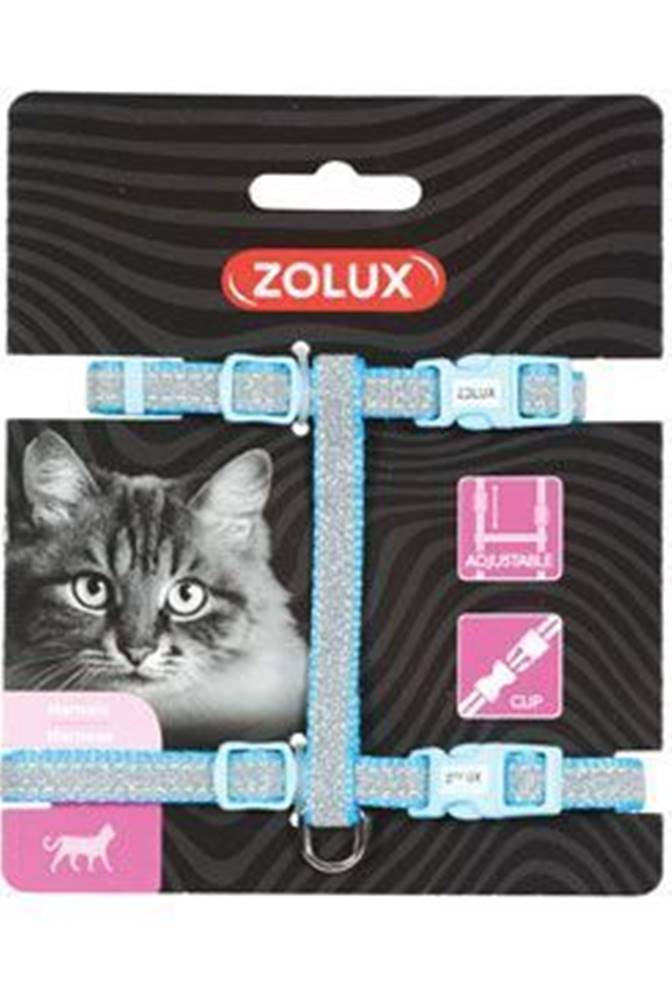 Zolux Postroj pre mačky SHINY nylon modrý Zolux