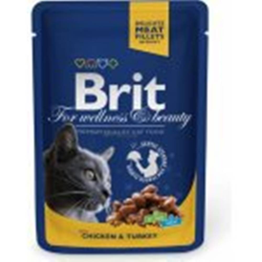 Brit Brit Premium kapsička pre mačky s kuracím a morčacím mäsom 100g