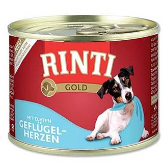 Rinti Dog Gold hydinové srdiečka v konzerve 185g