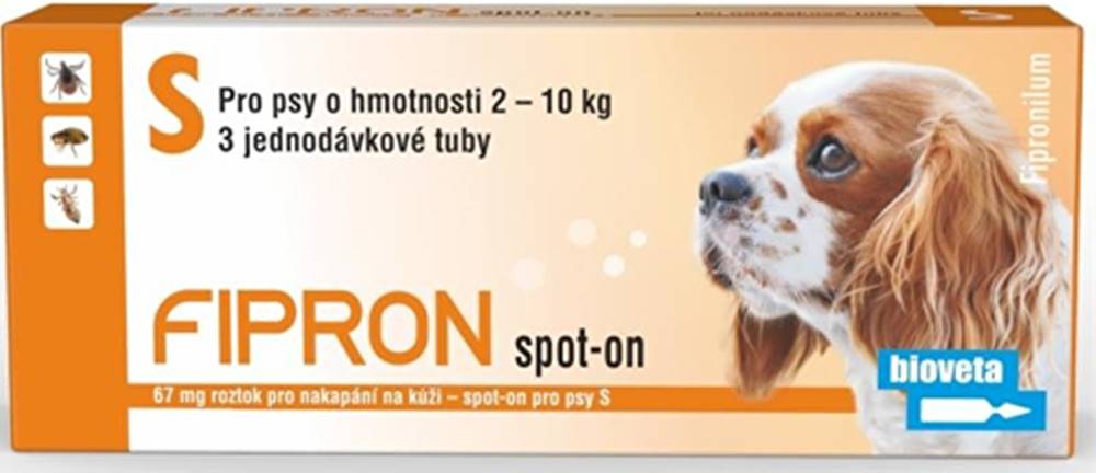 Bioveta Fipron 67mg Spot-On Dog S sol 3x0,67ml