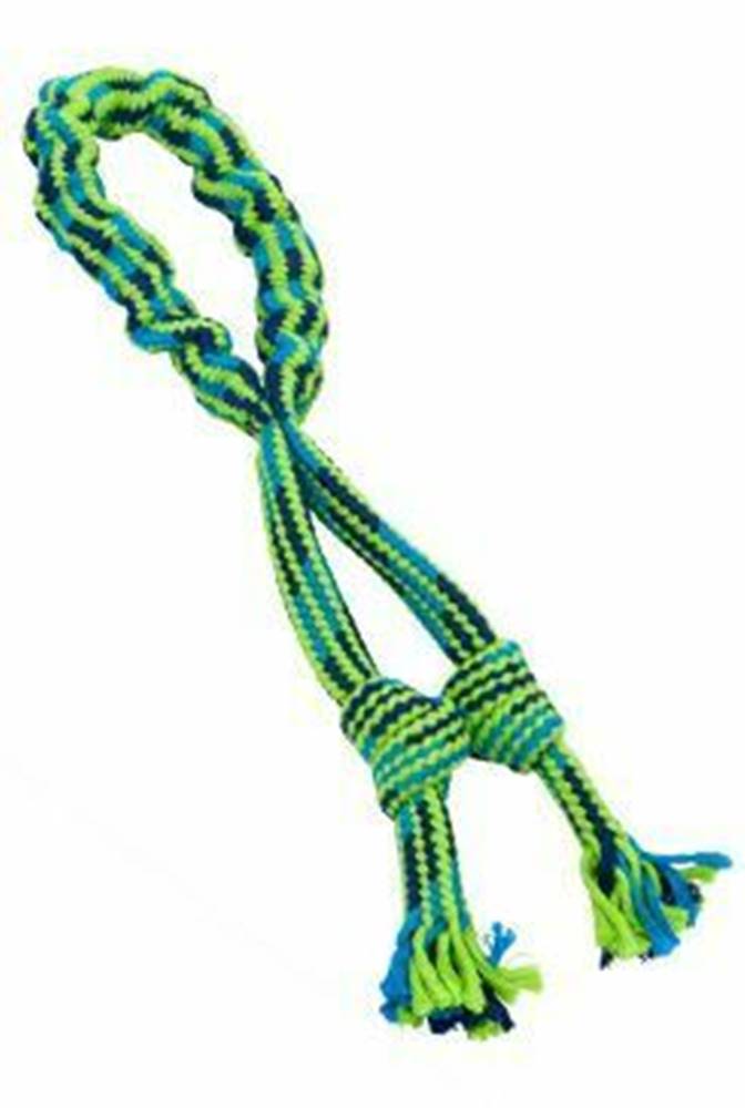 Kruuse Jorgen A/S Hračka pre psov Bungee Loop s uzlami modrá/zelená 35cm